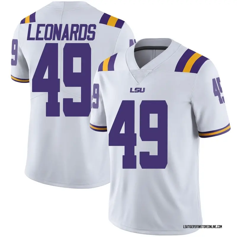 Limited Youth Gabe Leonards LSU Tigers White Football College Jersey
