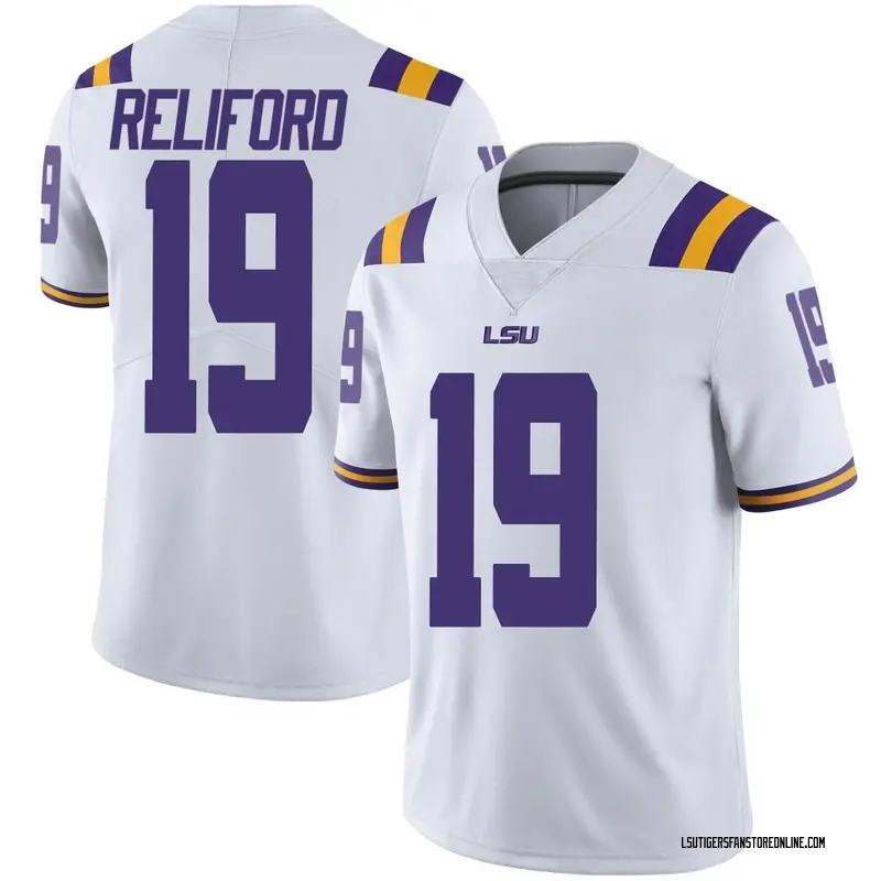 Limited Youth Gabriel Reliford LSU Tigers White Football College Jersey