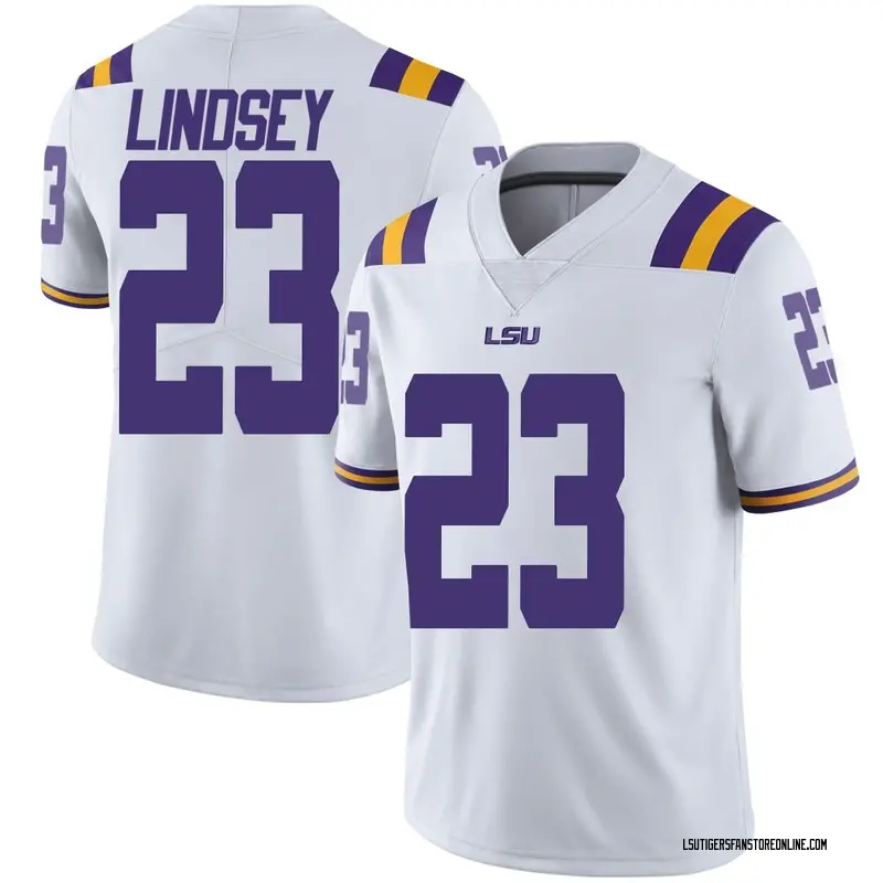 Limited Youth JT Lindsey LSU Tigers White Football College Jersey