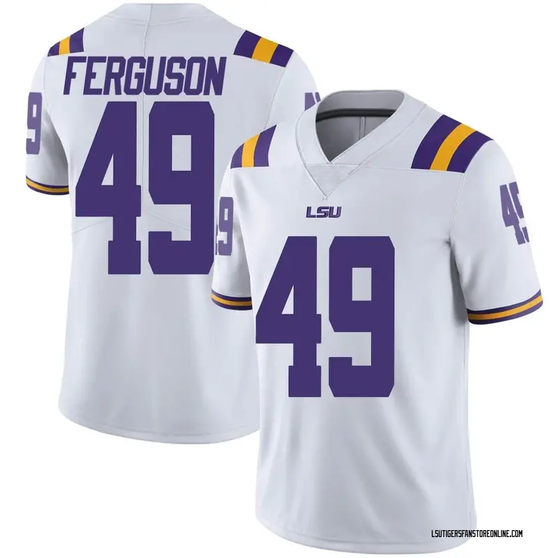 Limited Youth Jonathan Ferguson LSU Tigers White Football College Jersey