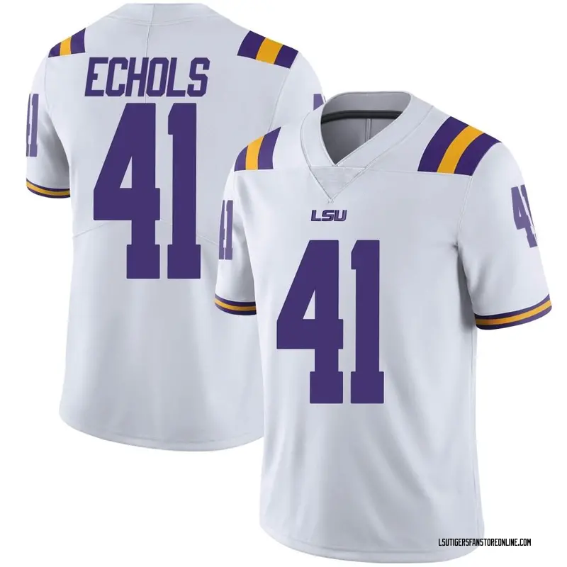 Limited Youth Justin Echols LSU Tigers White Football College Jersey