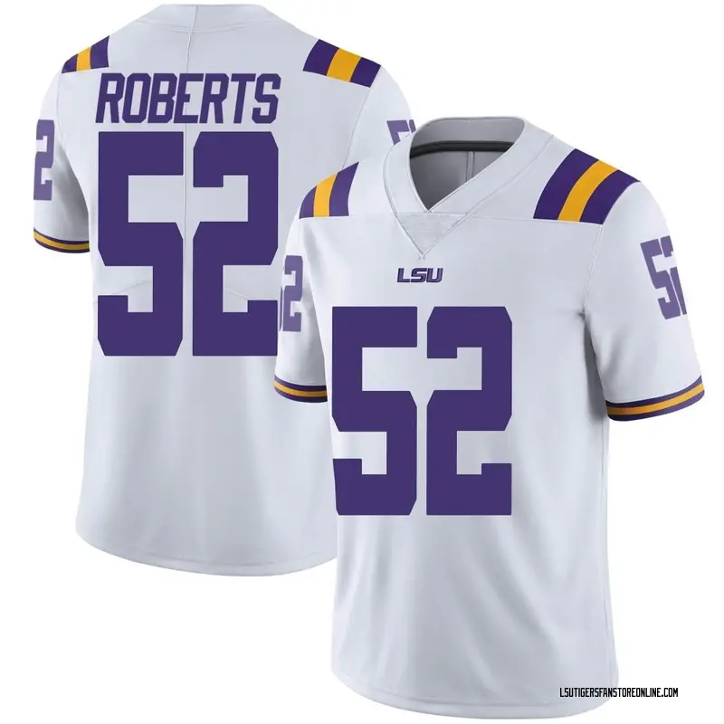 Limited Youth Kobe Roberts LSU Tigers White Football College Jersey