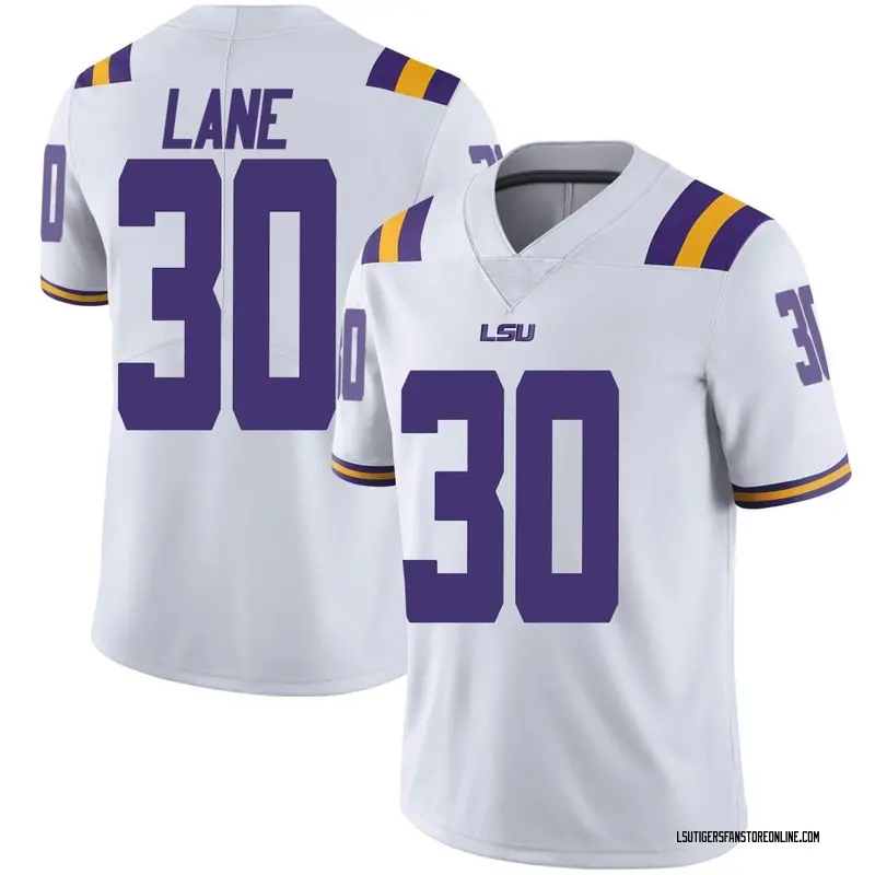 Limited Youth Malachi Lane LSU Tigers White Football College Jersey