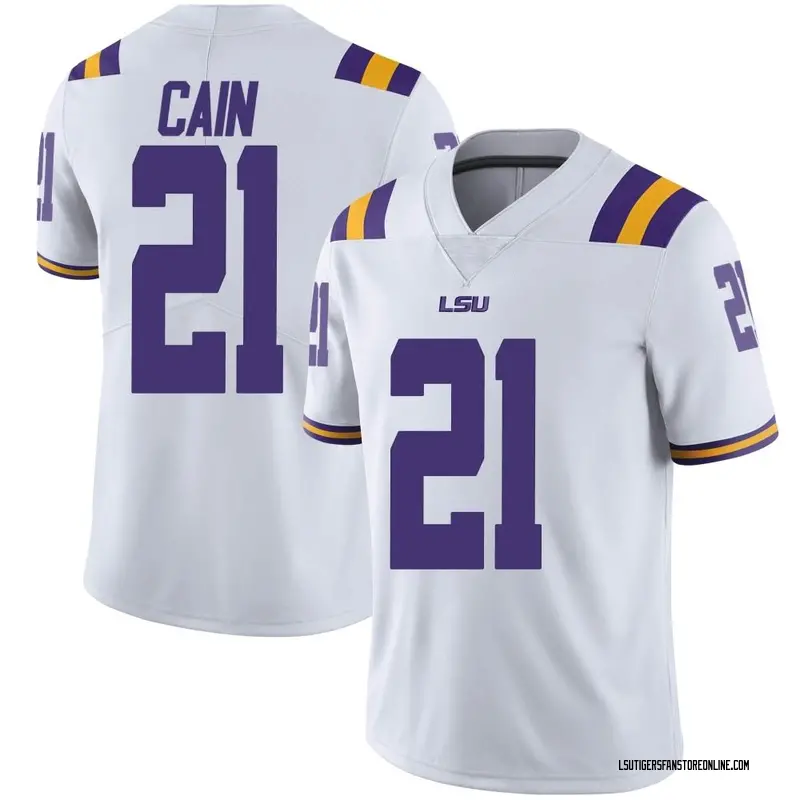 Limited Youth Noah Cain LSU Tigers White Football College Jersey