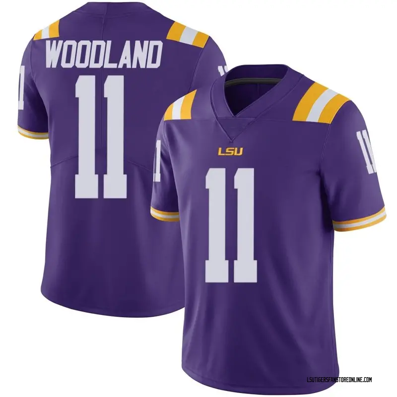 Limited Youth PJ Woodland LSU Tigers Purple Vapor Untouchable Football College Jersey