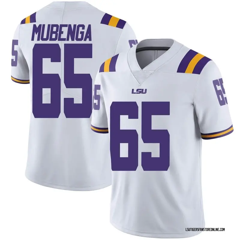 Limited Youth Paul Mubenga LSU Tigers White Football College Jersey