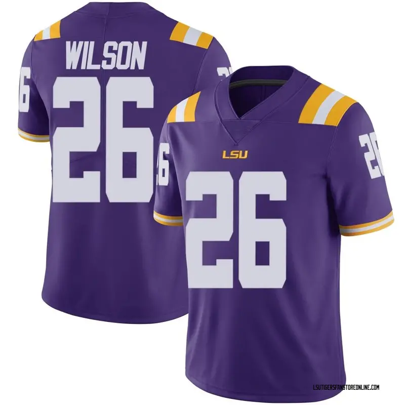Limited Youth Quad Wilson LSU Tigers Purple Vapor Untouchable Football College Jersey
