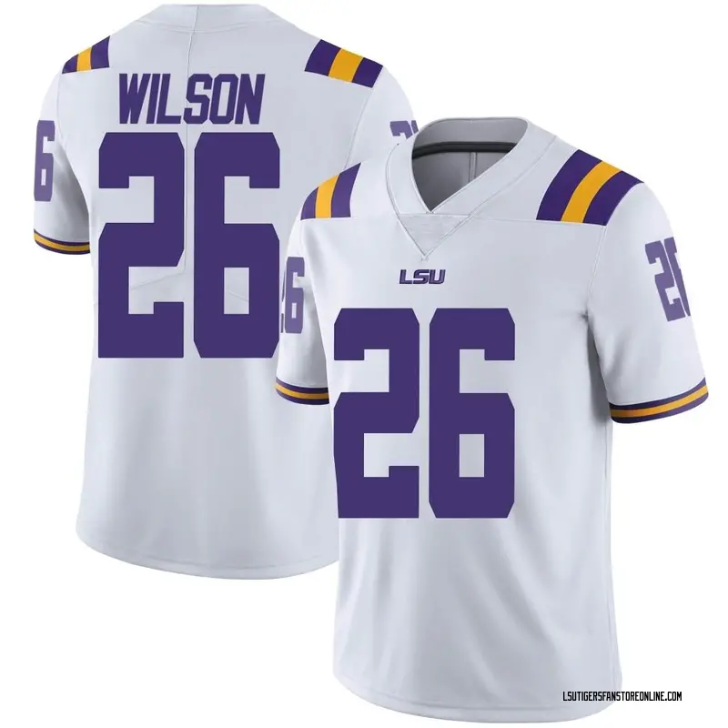 Limited Youth Quad Wilson LSU Tigers White Football College Jersey
