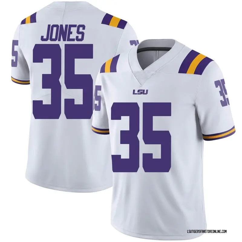 Limited Youth Sai'vion Jones LSU Tigers White Football College Jersey
