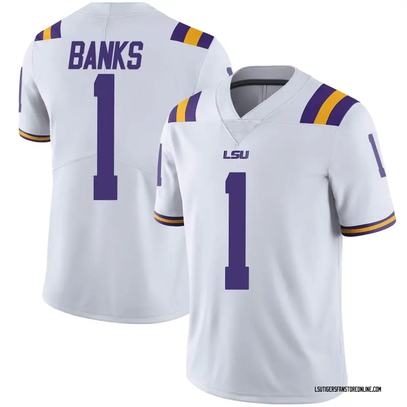 Limited Youth Sevyn Banks LSU Tigers White Football College Jersey