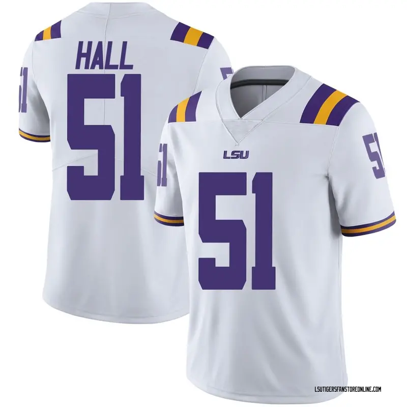 Limited Youth Silas Hall LSU Tigers White Football College Jersey