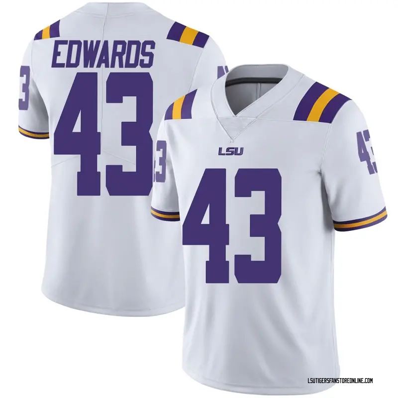 Limited Youth Ty'son Edwards LSU Tigers White Football College Jersey