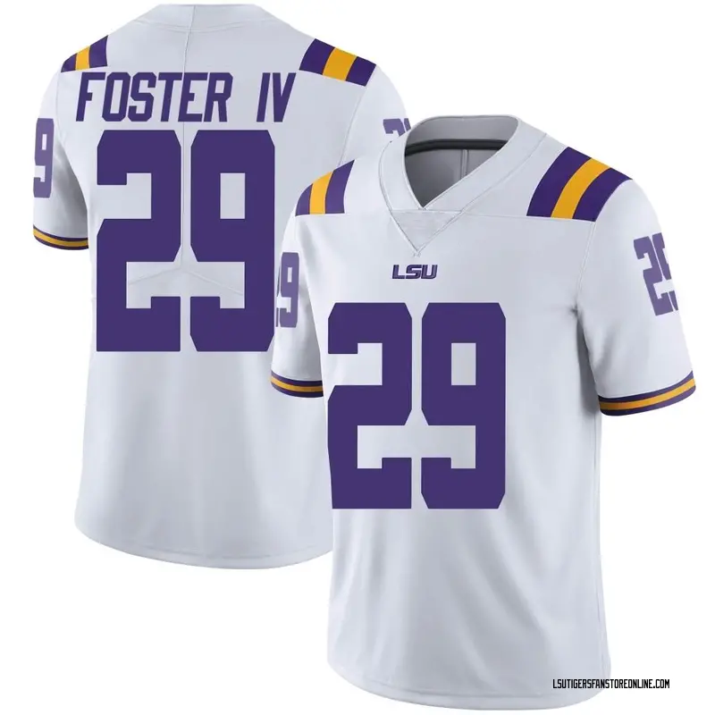 Limited Youth Wallace Foster IV LSU Tigers White Football College Jersey