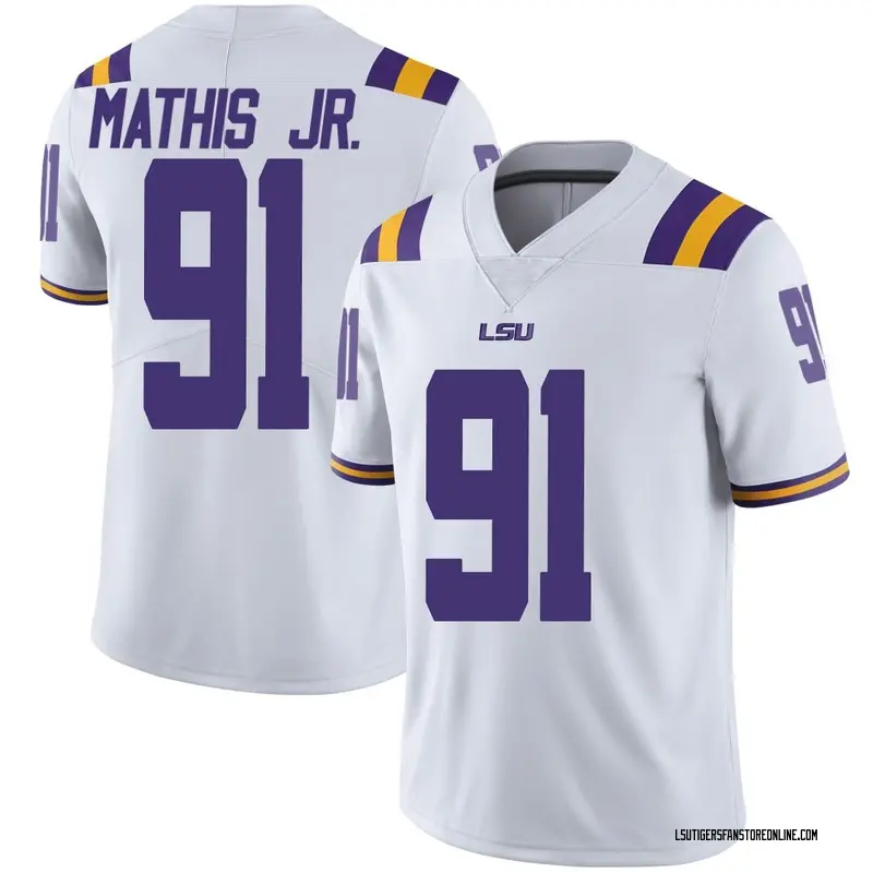 Limited Youth Walter Mathis Jr. LSU Tigers White Football College Jersey