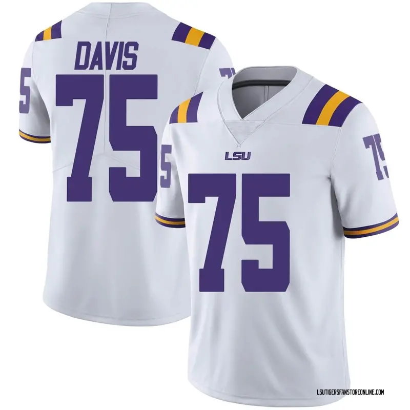 Limited Youth Weston Davis LSU Tigers White Football College Jersey