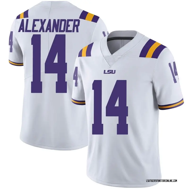 Limited Youth Zy Alexander LSU Tigers White Football College Jersey
