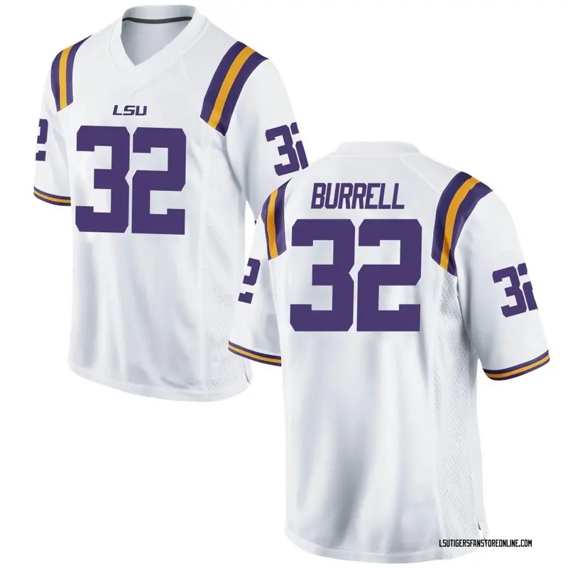Replica Men's Aeron Burrell LSU Tigers White Football College Jersey