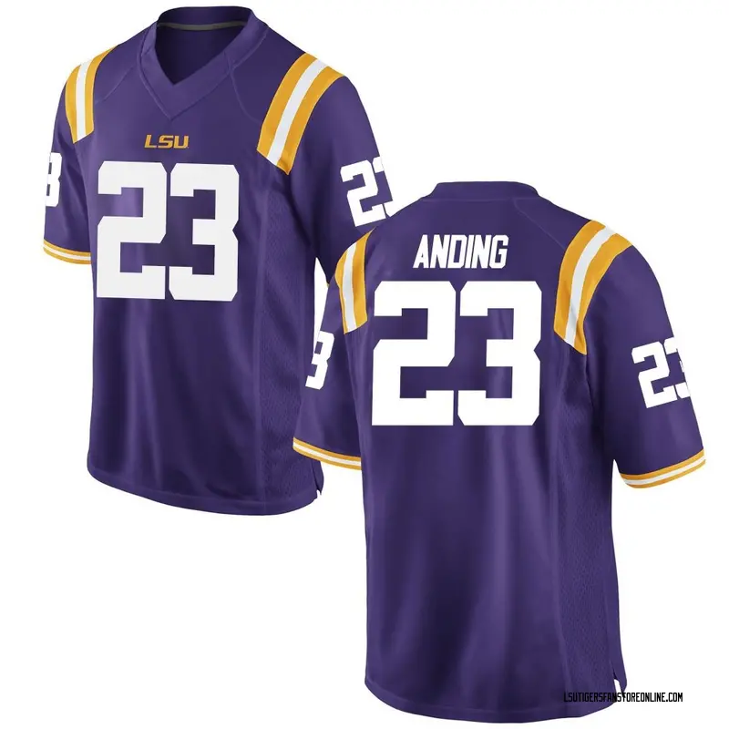 Replica Men's Aidan Anding LSU Tigers Purple Football College Jersey