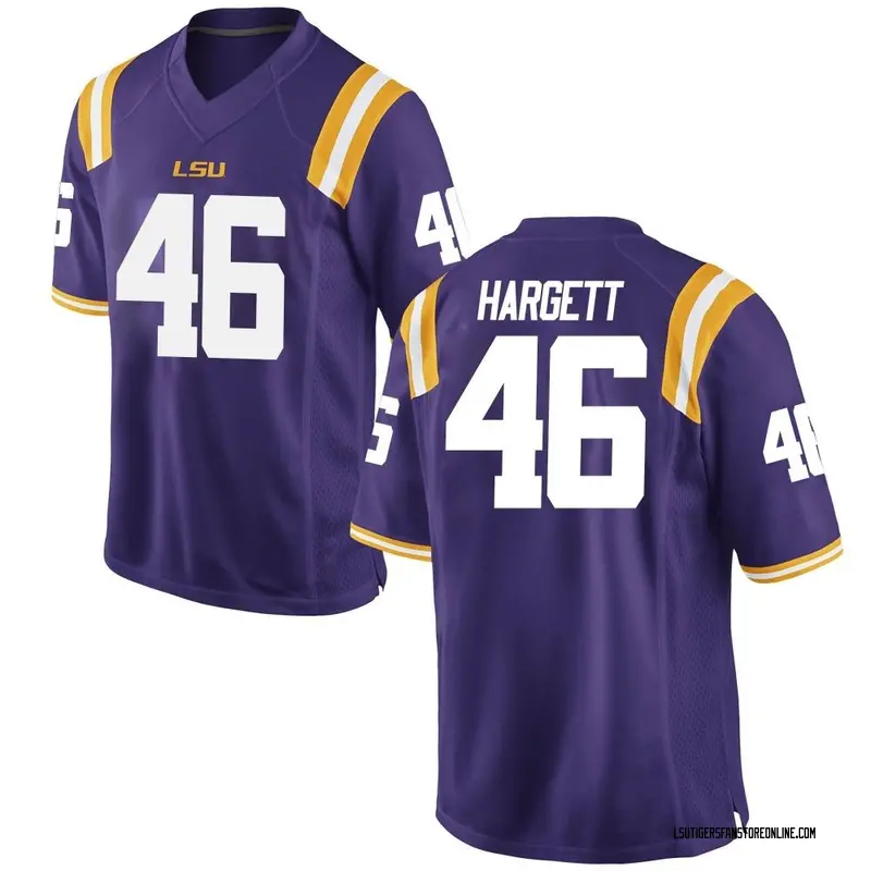 Replica Men's Badger Hargett LSU Tigers Purple Football College Jersey