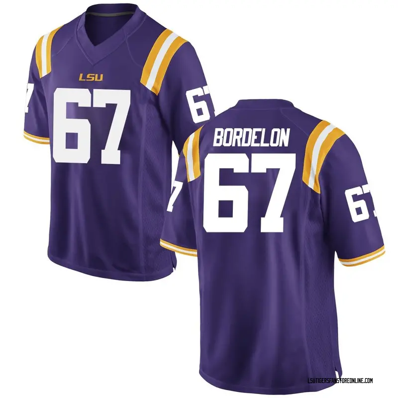 Replica Men's Bo Bordelon LSU Tigers Purple Football College Jersey