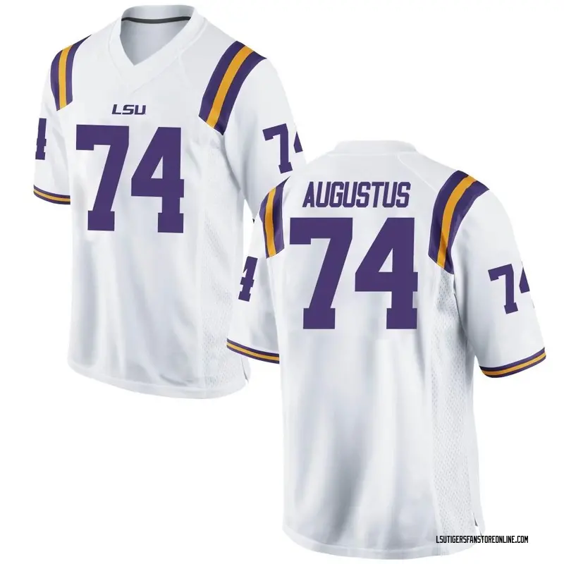 Replica Men's Braden Augustus LSU Tigers White Football College Jersey