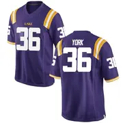 Replica Men's Cade York LSU Tigers Purple Football College Jersey