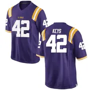 Replica Men's Davhon Keys LSU Tigers Purple Football College Jersey
