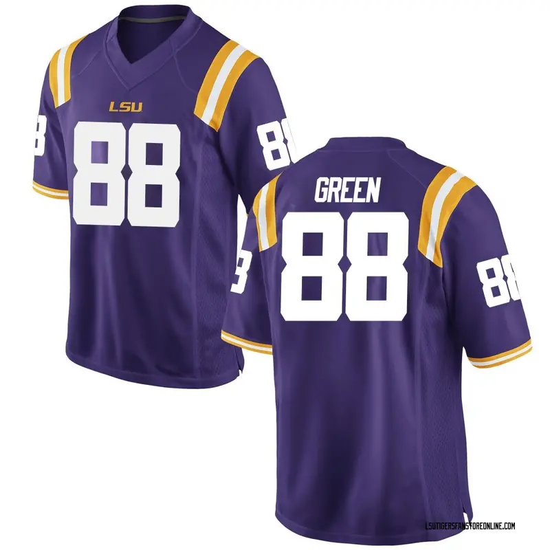 Replica Men's Donovan Green LSU Tigers Purple Football College Jersey
