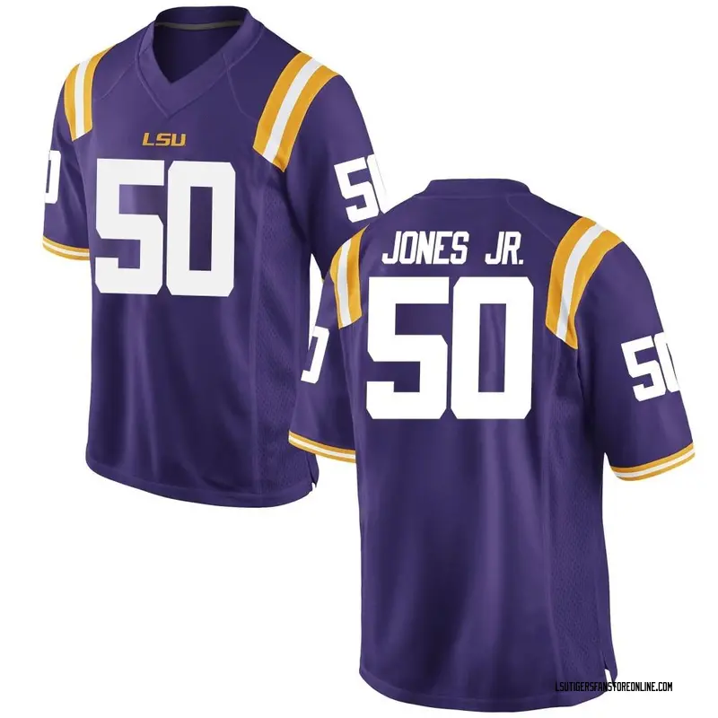Replica Men's Emery Jones Jr. LSU Tigers Purple Football College Jersey