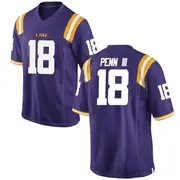 Replica Men's Greg Penn III LSU Tigers Purple Football College Jersey