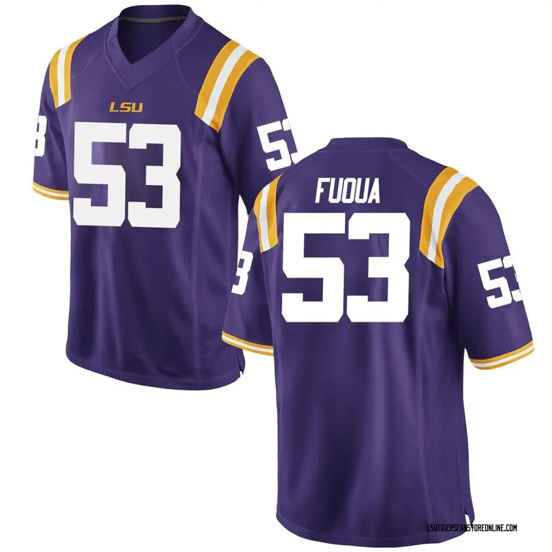 Replica Men's Hayes Fuqua LSU Tigers Purple Football College Jersey