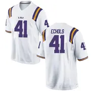 Replica Men's Justin Echols LSU Tigers White Football College Jersey