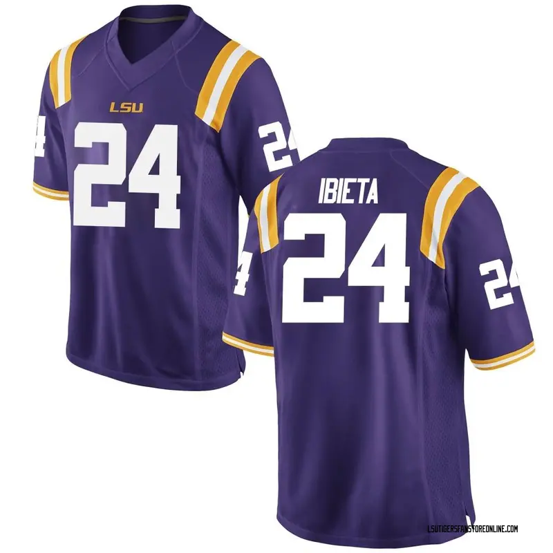 Replica Men's Landon Ibieta LSU Tigers Purple Football College Jersey