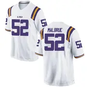 Replica Men's Princeton Malbrue LSU Tigers White Football College Jersey