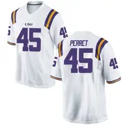Replica Men's Sean Perret LSU Tigers White Football College Jersey