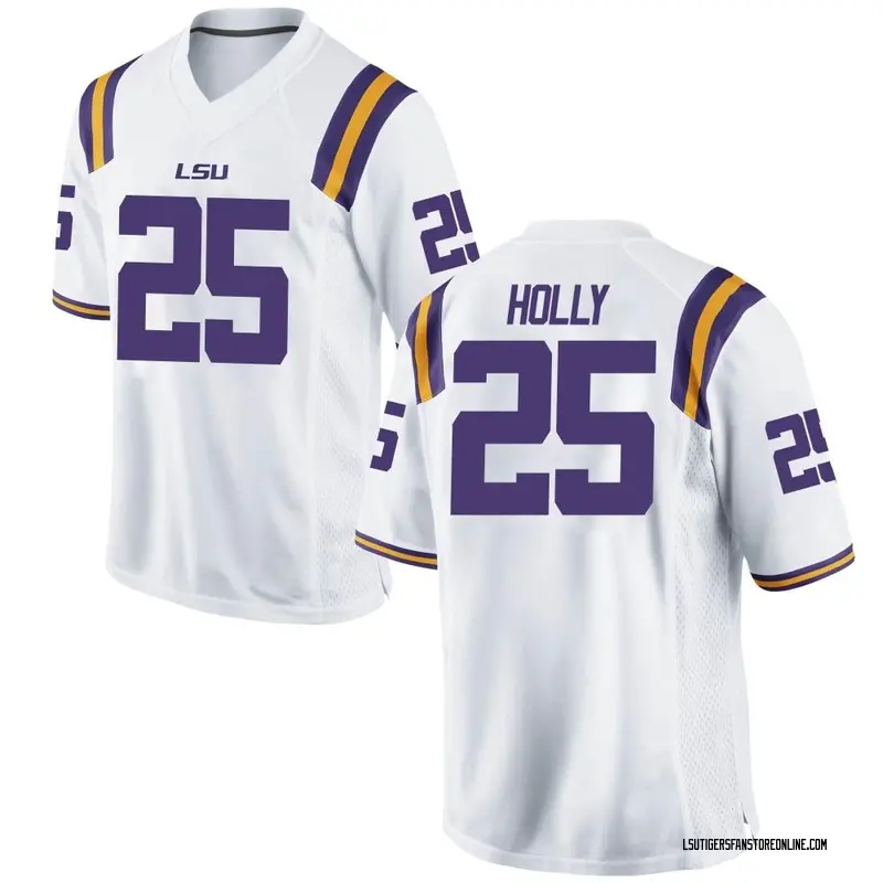 Replica Men's Trey Holly LSU Tigers White Football College Jersey