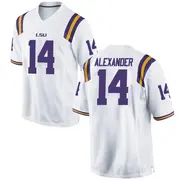 Replica Men's Zy Alexander LSU Tigers White Football College Jersey