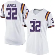 Replica Women's Aeron Burrell LSU Tigers White Football College Jersey