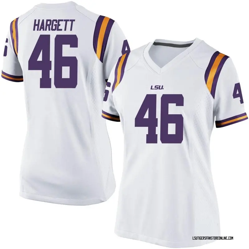 Replica Women's Badger Hargett LSU Tigers White Football College Jersey
