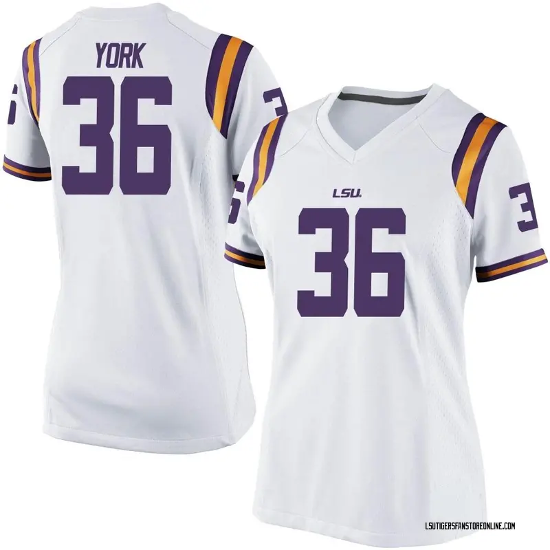 Replica Women's Cade York LSU Tigers White Football College Jersey