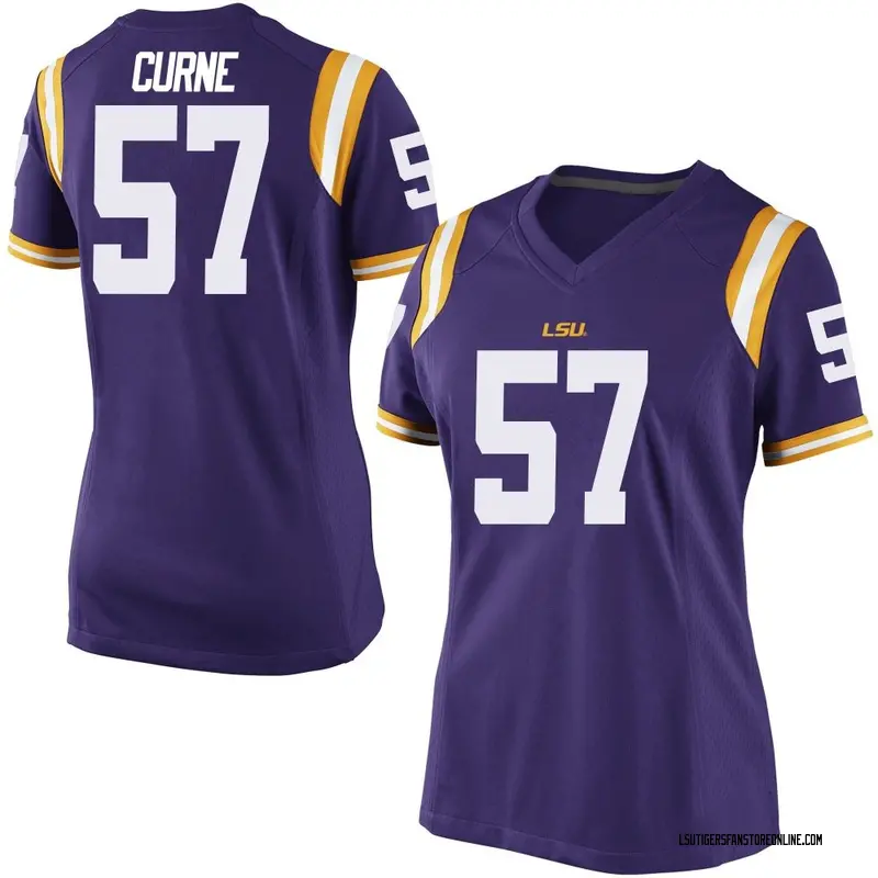 Replica Women's Carius Curne LSU Tigers Purple Football College Jersey