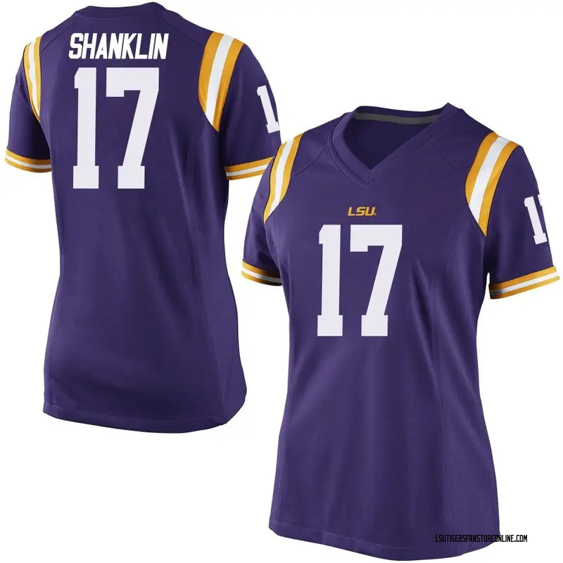Replica Women's Damien Shanklin LSU Tigers Purple Football College Jersey