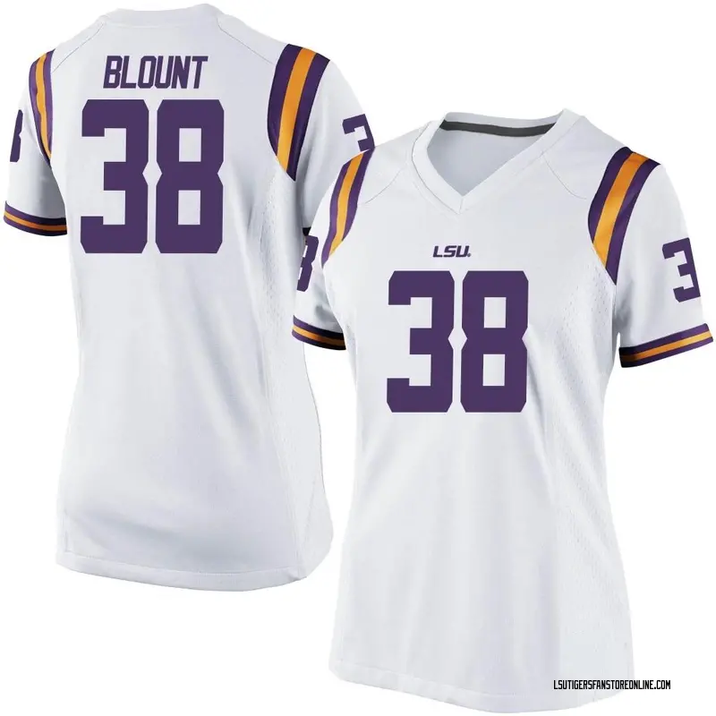 Replica Women's Darian Blount LSU Tigers White Football College Jersey