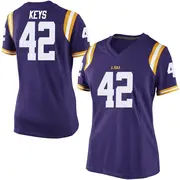 Replica Women's Davhon Keys LSU Tigers Purple Football College Jersey