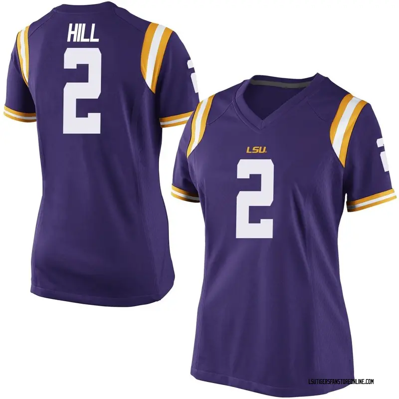 Replica Women's Destyn Hill LSU Tigers Purple Football College Jersey