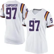 Replica Women's Dylan Carpenter LSU Tigers White Football College Jersey
