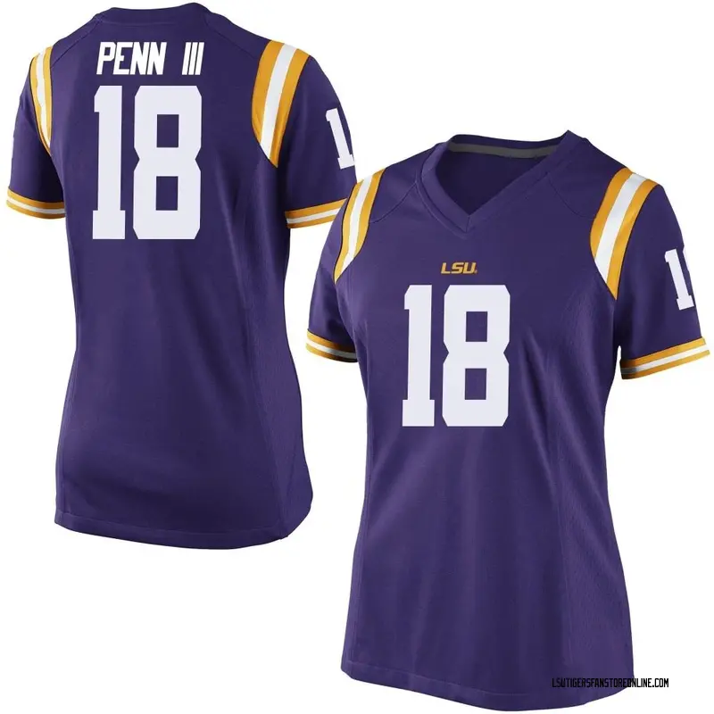 Replica Women's Greg Penn III LSU Tigers Purple Football College Jersey