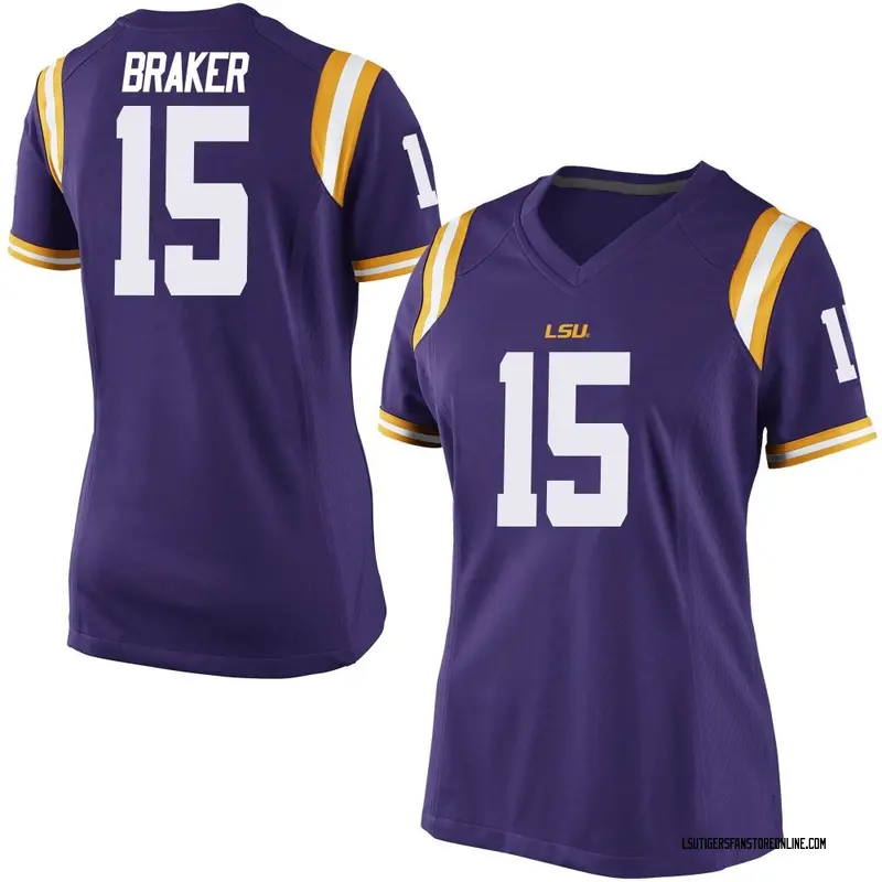 Replica Women's Jaiden Braker LSU Tigers Purple Football College Jersey