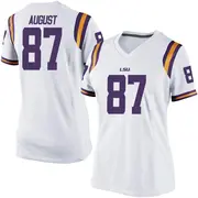 Replica Women's Joey August LSU Tigers White Football College Jersey