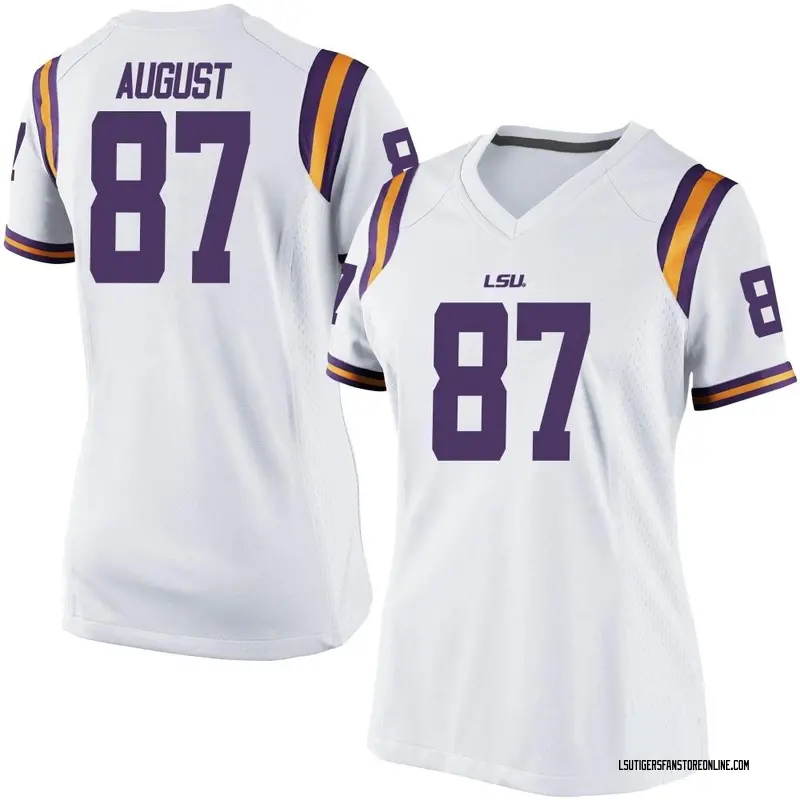 Replica Women's Joey August LSU Tigers White Football College Jersey